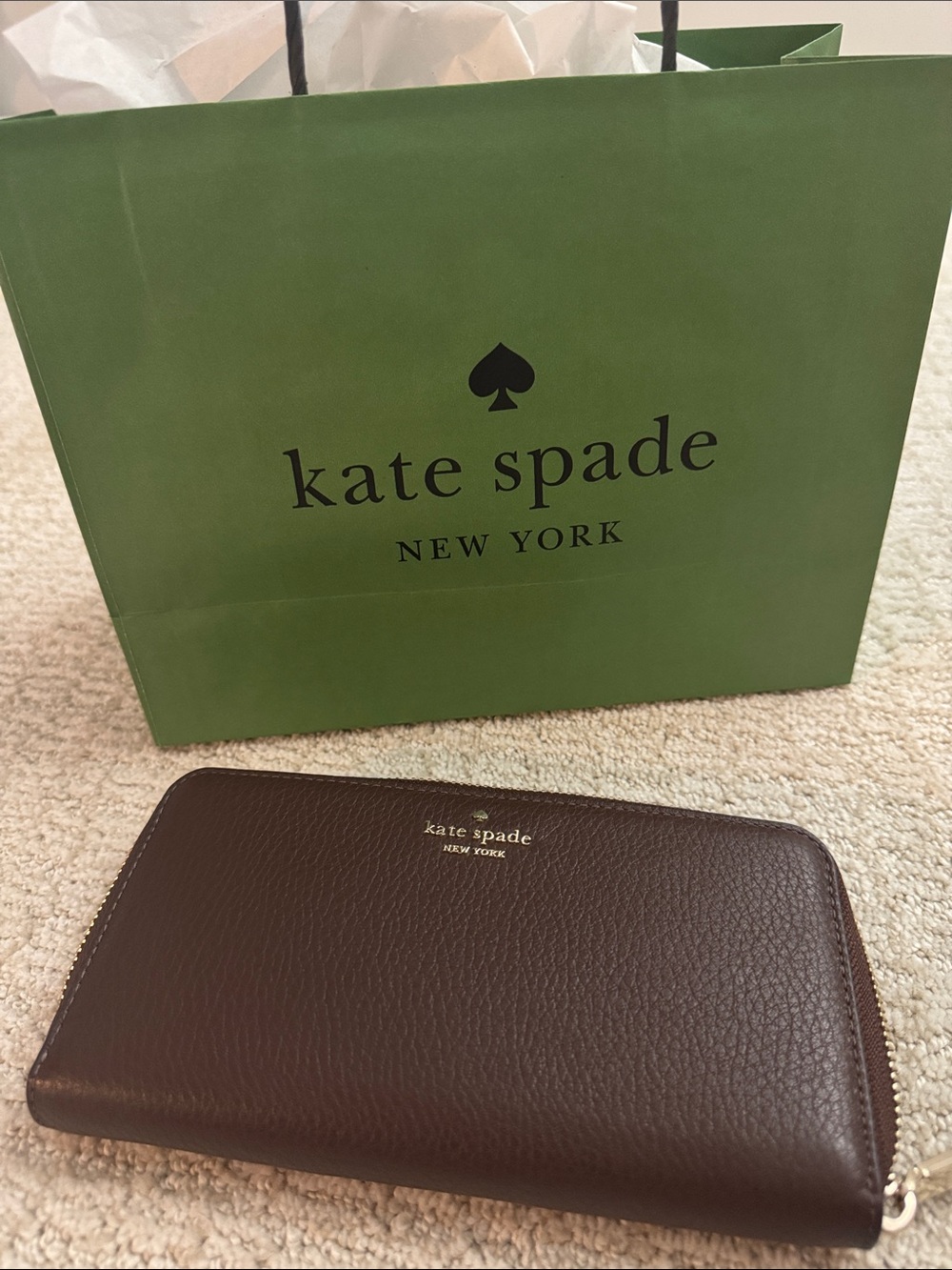 kate spade Pebbled Leather Zip Wallet